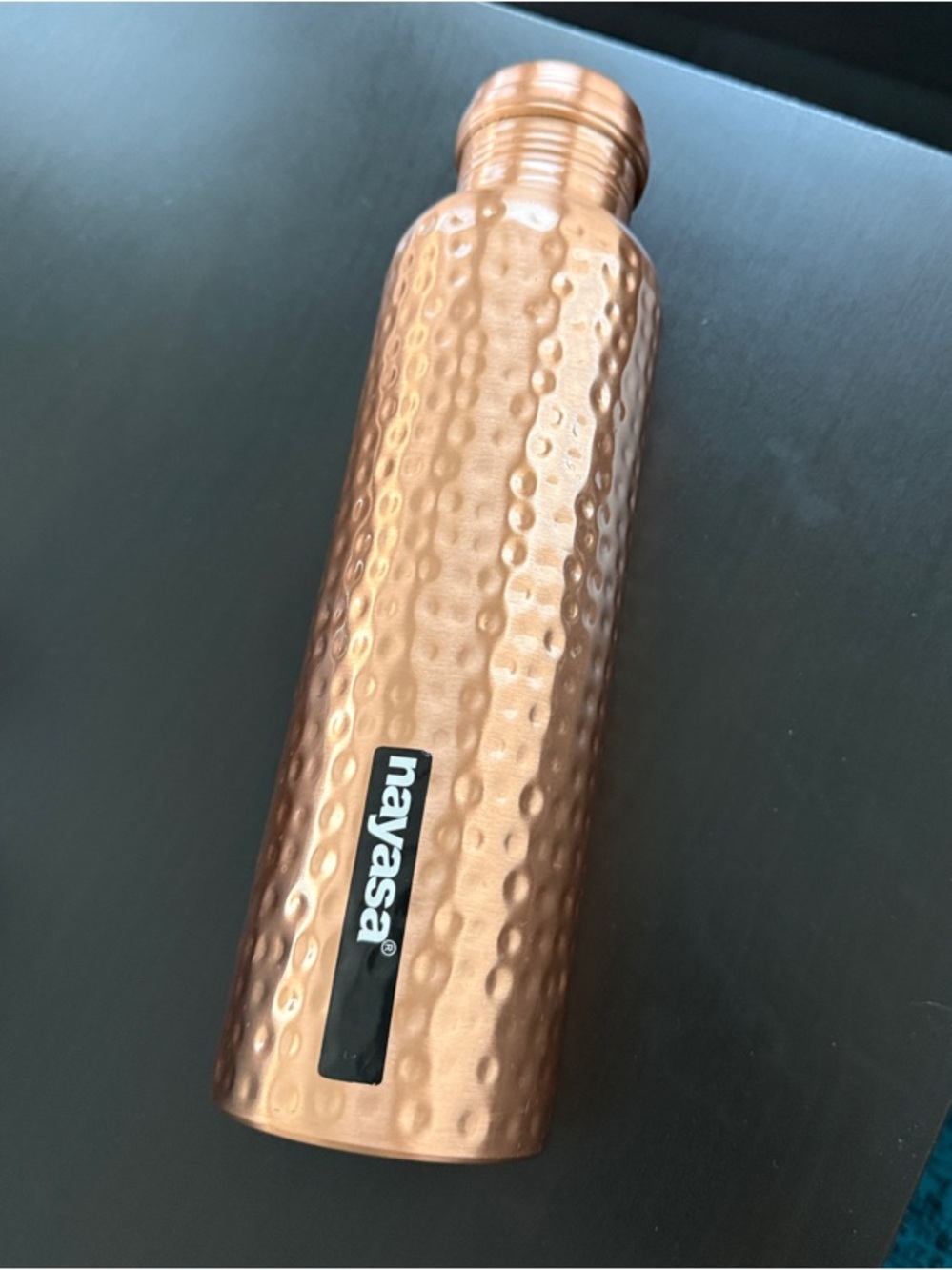 Naya Hammered Copper-Tone Water Bottle